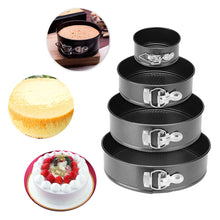 Load image into Gallery viewer, Black Carbon Steel Cakes Molds Non-Stick Metal Bake Mould Round Cake Baking Pan Removable Bottom Bakeware Cake Supplies