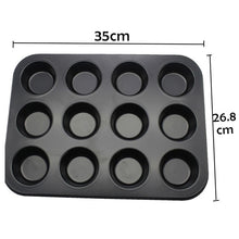 Load image into Gallery viewer, Bakeware Mini Muffin Cake Baking Pan 6/12/24 Holes Cupcake Mold Non Stick Baking Dishes Carbon Steel Oven Trays Pastry Tool 316