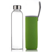 Load image into Gallery viewer, Glass Water Bottle with protective bag Travel Drinkware Portable Bottle Transparent Bottle for Water Tea Glass Sport Bottle